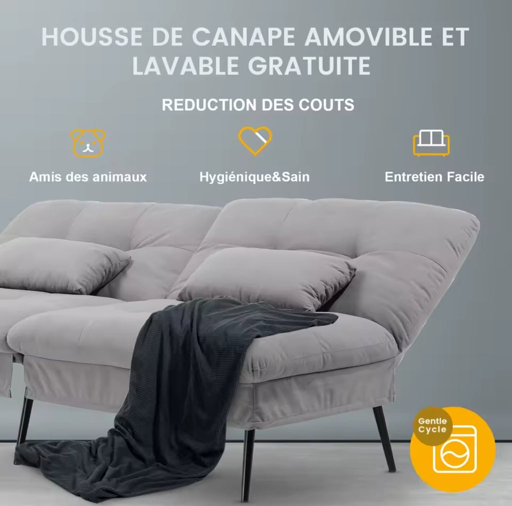 Canapé double convertible – Noir