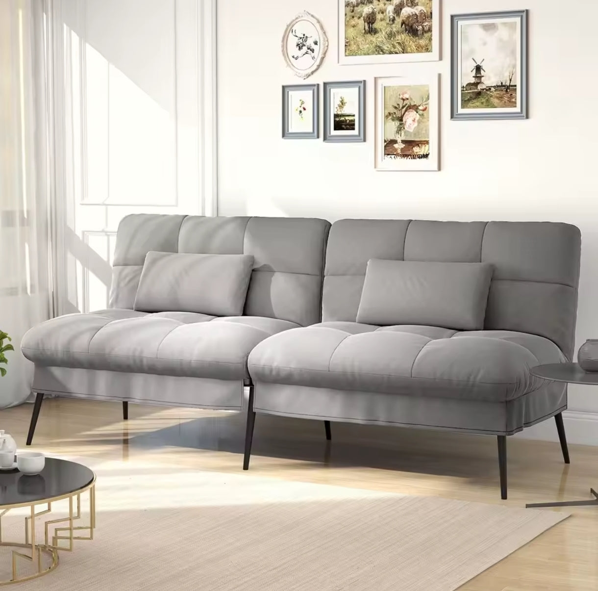 Canapé double convertible – Gris